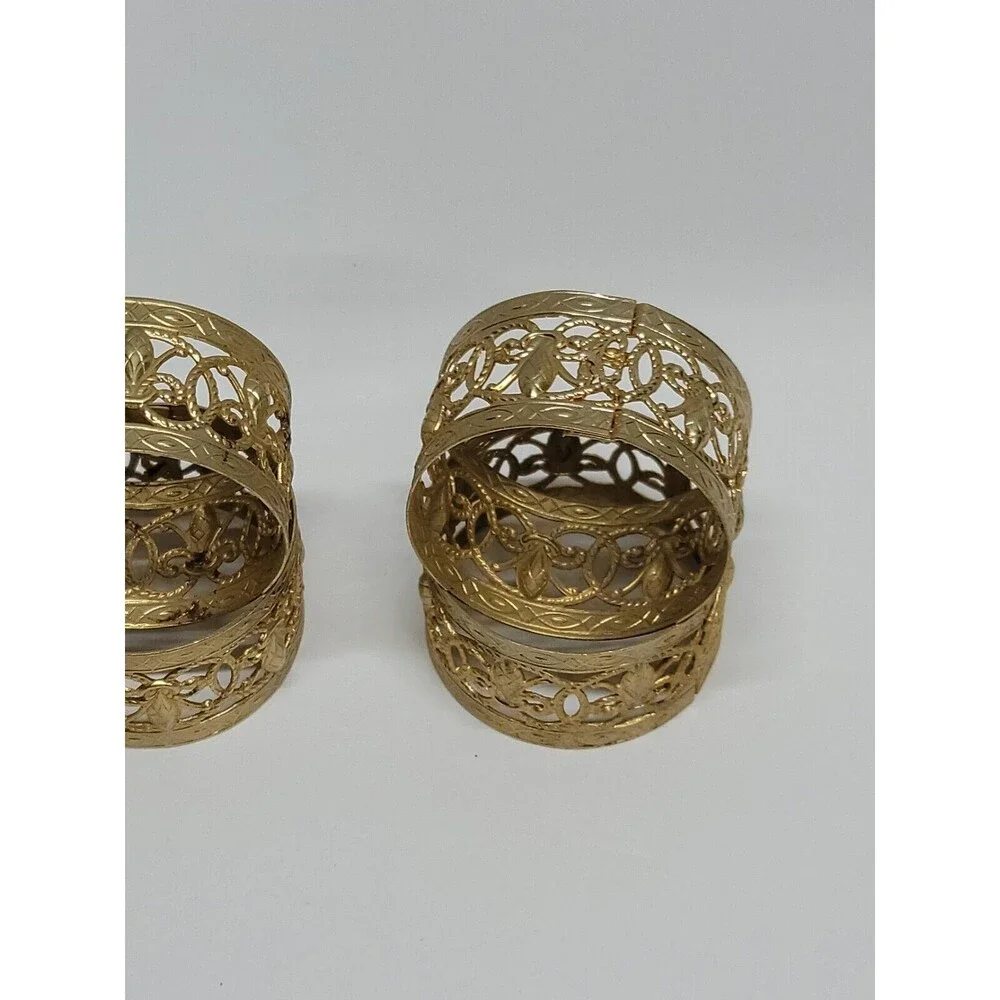 Set Of 6 Brass Napkin Rings